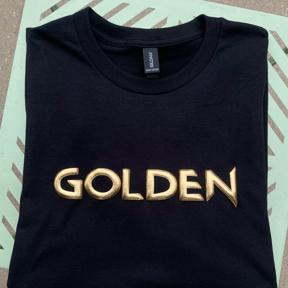 GOLDEN 🆕 Graphic Tee with Gold Lettering - Puff